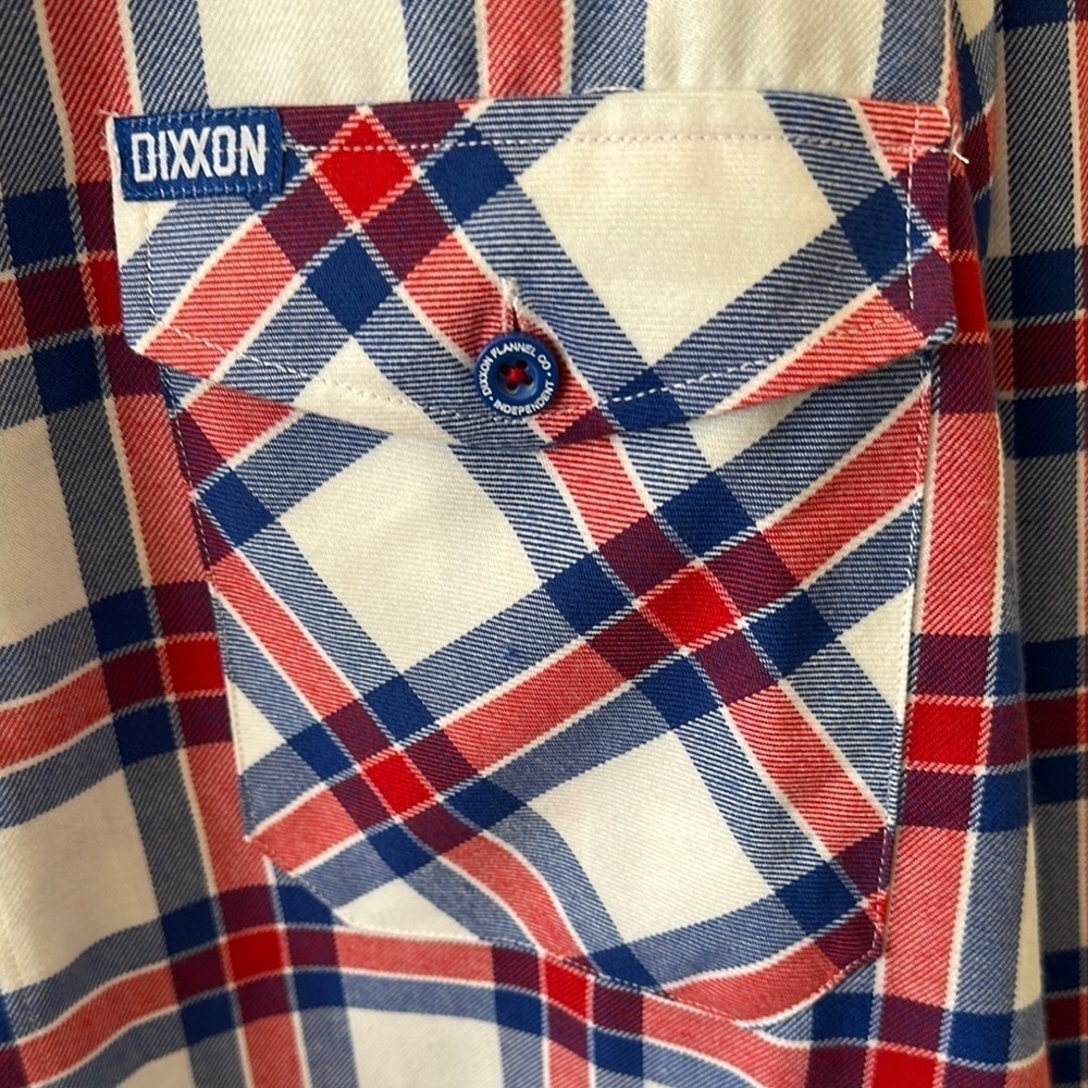 DIXXON Men's Red and Blue Plaid Live Free Forever Shirt New with Tags Size 4X - Picture 4 of 7